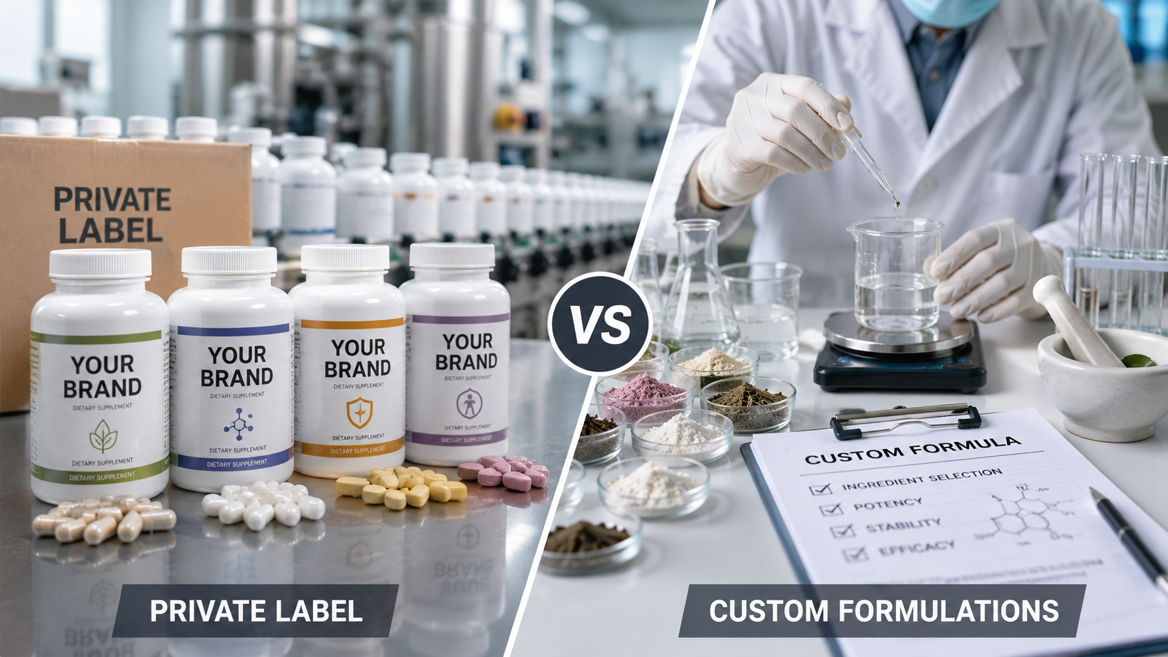 Private Label Supplements vs Custom Formulations: Which Is Right for Your Business